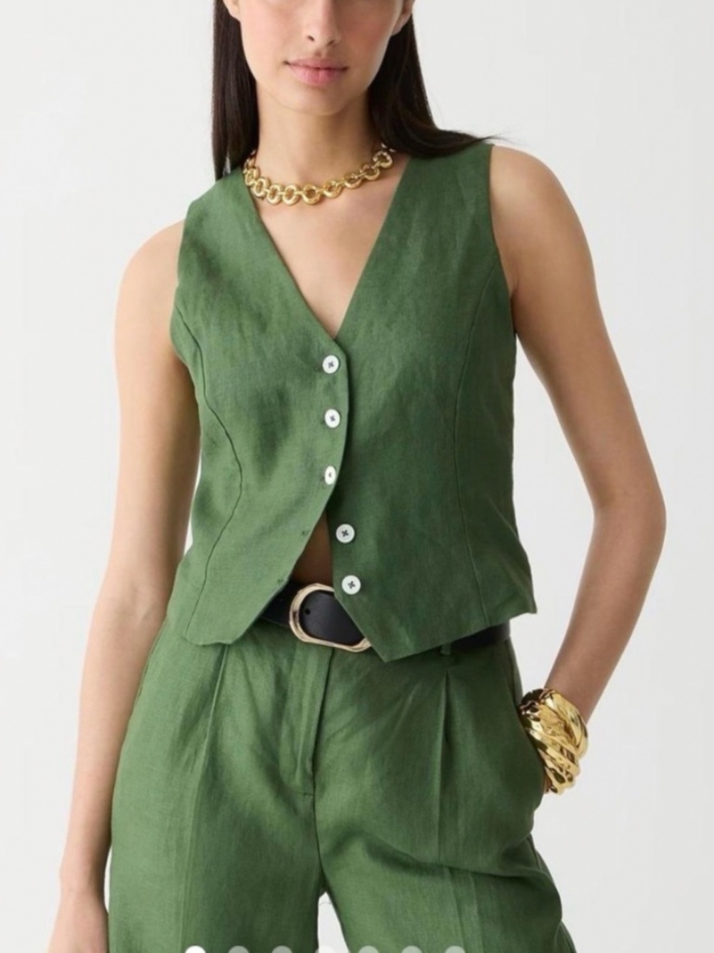 J Crew linen vest and pants